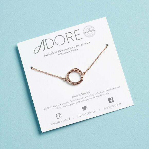 Adore Jewelry Organic Circle Bracelet Rose Gold Swarovski Crystal - Picture 2 of 7